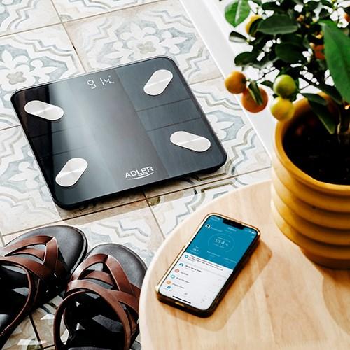Image du produit Adler Smart Bathroom Scale | AD 8186b | Poids maximum (capacité) 180 kg | Précision 100 g | Indice de (180 kg)