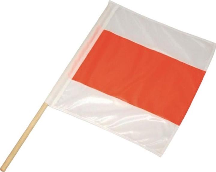 Actual product image HP Autozubehör Warning flag length 750 x width 750 mm polyester with wooden handle