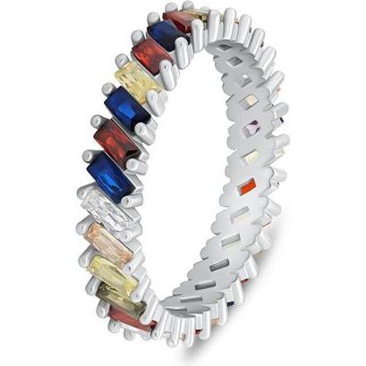 Brilio, Ring, Silver - Unique silver ring with colored zircons RI129W - Circuit: 56 mm, (56)