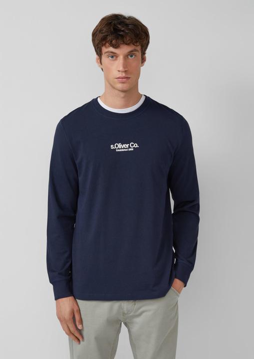 Produktbild s.Oliver T-Shirt Longsleeve aus Baumwolle mit Rippbündchen und Logo (S)