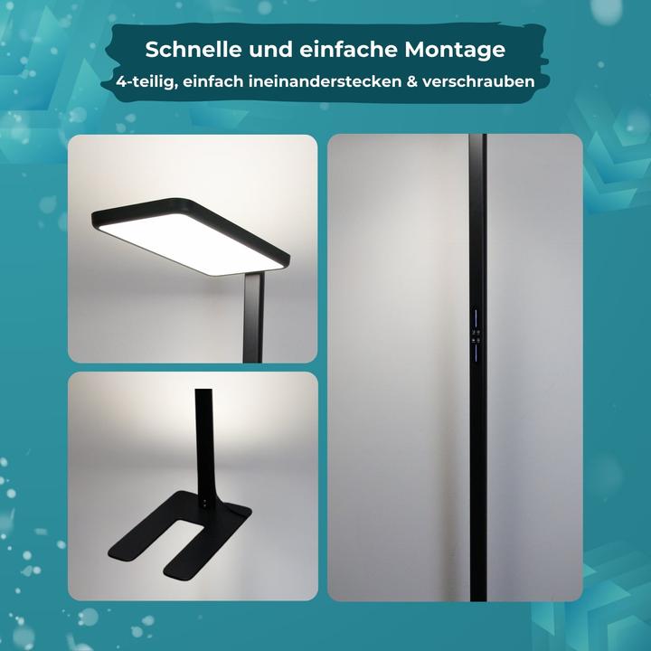 Actual product image Luxula LED Büro-Stehleuchte, Up/Down, schwarz (7000 lm)