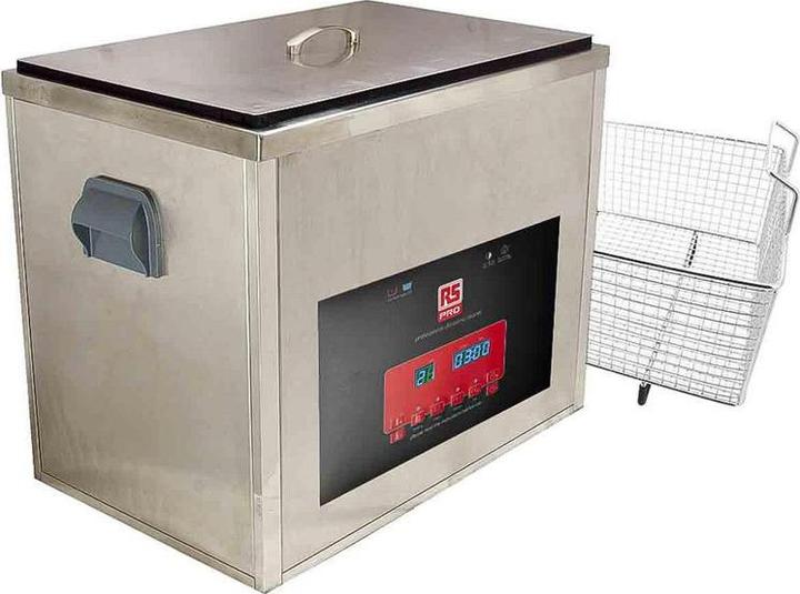 Actual product image RS PRO Stainless steel ultrasonic bath 36 l, 800W, 570mm x 455mm x 360mm (36000 ml)