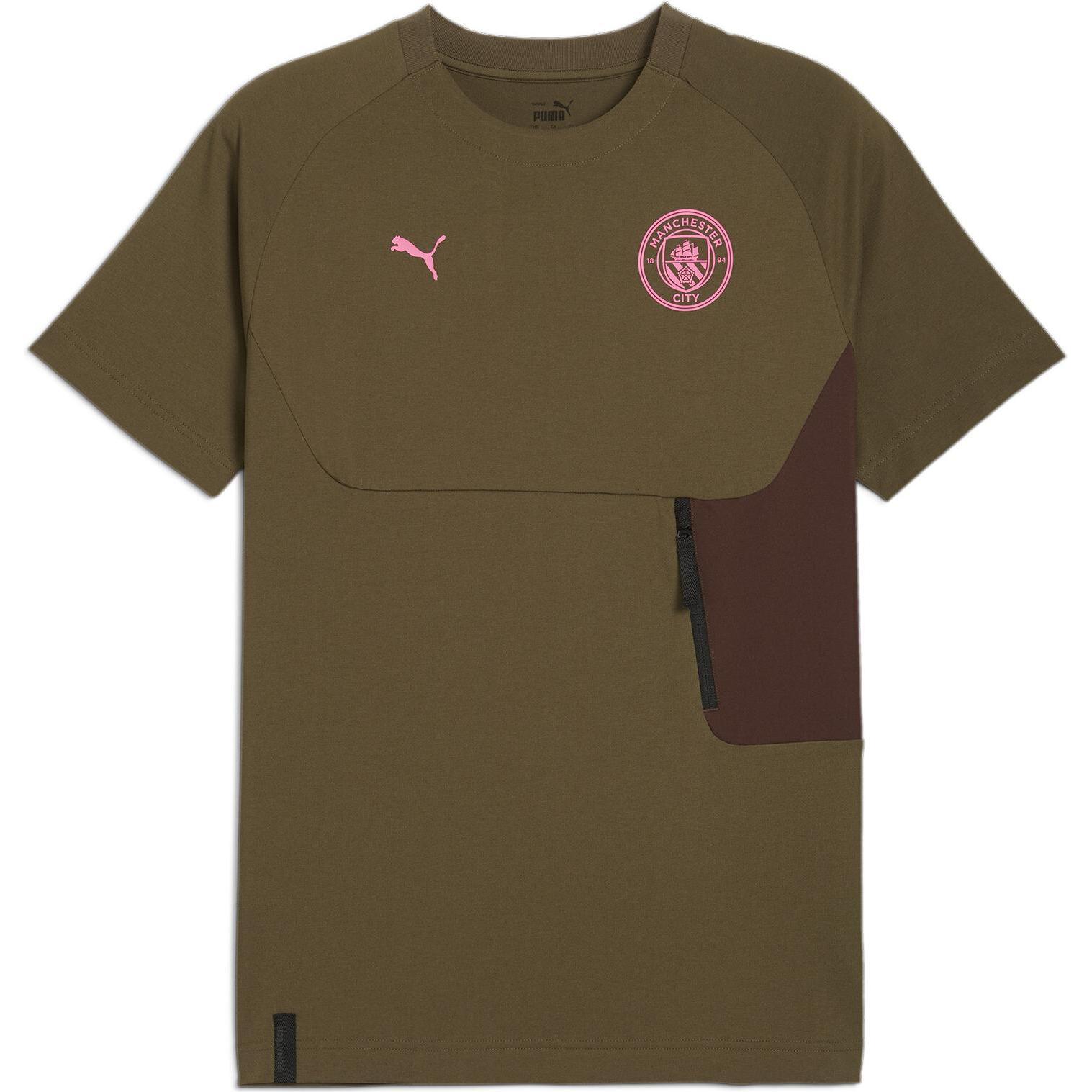 Puma, Herren, Sportshirt, MCFC PUMATECH Pocket Tee (L), Grün, L