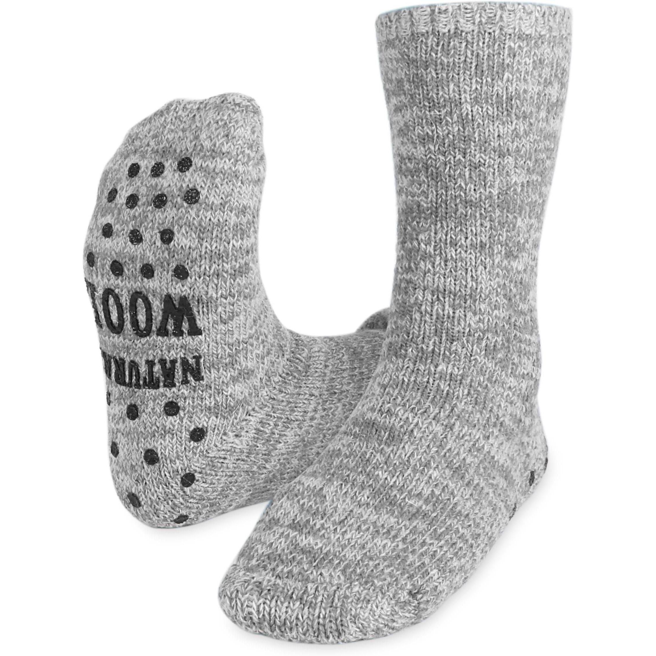 Thumbnail - Circle Five, Herren, Socken, Winterhausschuhe mit ABS-Druck - Wollsocken, Grau, (Einzelpack, 47 - 50)