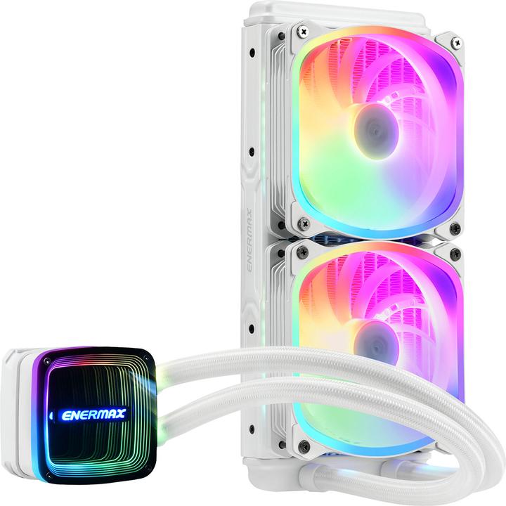 Actual product image Enermax AQUAFUSION ADV ARGB Snow White 240 AIO CPU Water Cooling Intel LGA1700 AM5 Ready,250W+ TDP