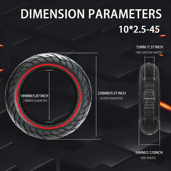 Produktbild Lefelwel 2er-Set Vollgummireifen für Ninebot Max G30D 2 (10 Zoll)