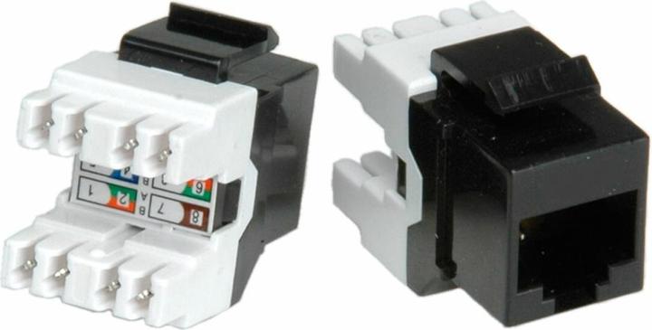 Actual product image Roline Cat.5e Keystone, RJ-45, unshielded, black