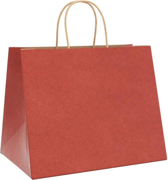 Actual product image VidaXL Kraft paper bags 50 pcs. with handle red 32x22x24 cm paper bag (Gift bag, 50 x)