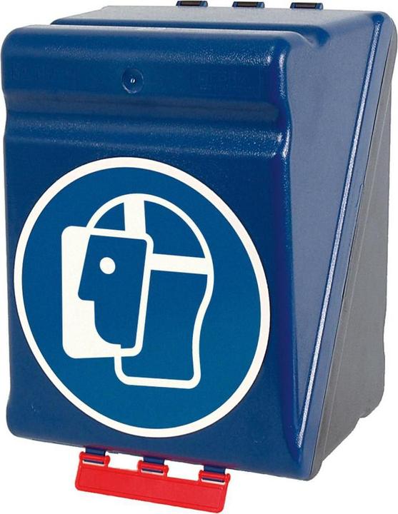 Produktbild Brady Aufbewahrungs- und Spenderbox für Gesichtsschutz (nur Symbol M013), ABS Plastik, Blau/Schwar (Bügelgehörschützer Ersatzstöpsel)