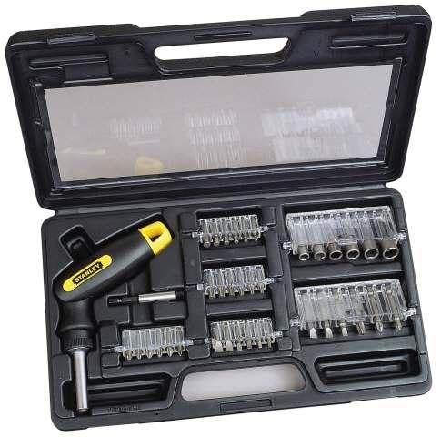 Stanley Set di cacciaviti a cricchetto a pistola (confezione da 25 pezzi, impugnatura a snodo girevole) (Pin-torx, Fattucchiera)