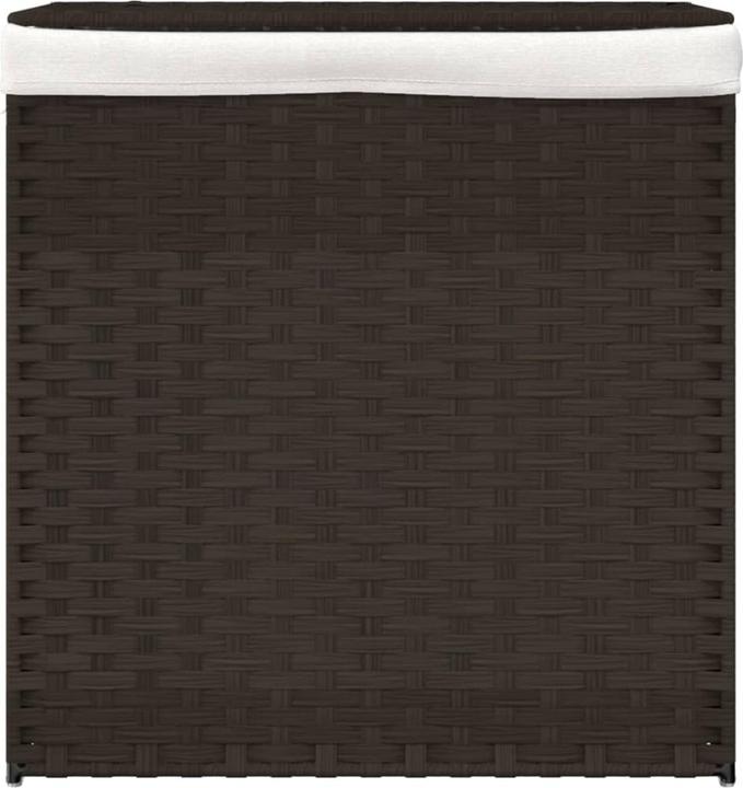Produktbild VidaXL Wäschekorb mit 2 Fächern Dunkelbraun 53x35x57 cm Poly