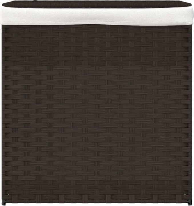 Actual product image VidaXL Laundry basket with 2 compartments Dark brown 53x35x57 cm Poly