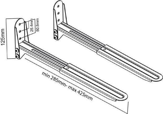 Actual product image Maclean MC-776 B MC-776 B Adjustable Wall Mount for Microwave
