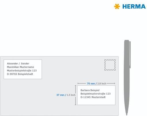Produktbild HERMA Adressetiketten A4