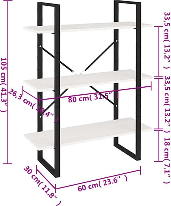 Actual product image VidaXL Elden (80 x 30 x 105 cm)
