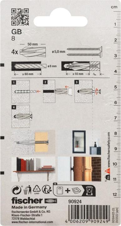 Image du produit Fischer Gasbetondübel GB 8 (4 pcs)