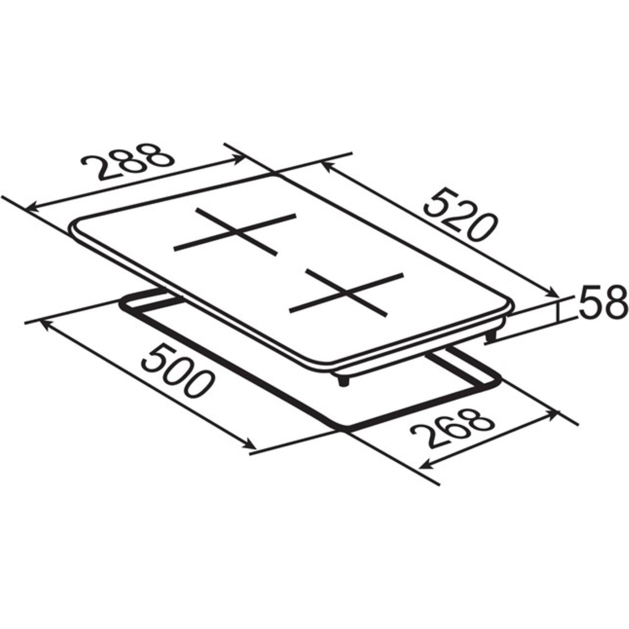 Thumbnail - PKM Domino Kochfeld 28,8 x 52 cm 2 Kochzonen EB-DCF-2X, Kochfeld, Schwarz
