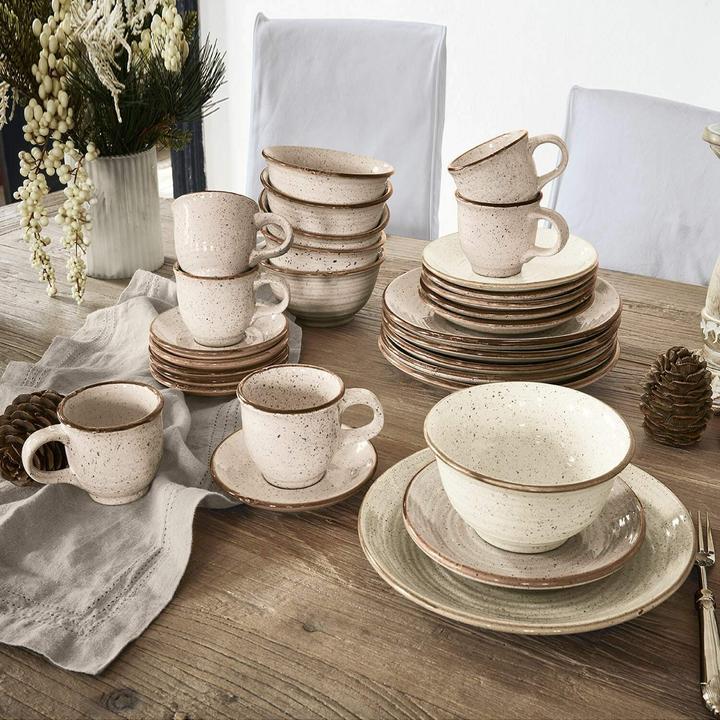 Actual product image Loberon Tableware Set of 30 Murray beige (30 pcs.)