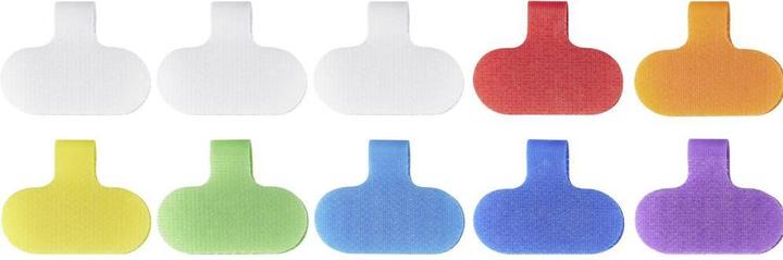 SpeaKa Professional Kabelmarkierungen, oval, mehrfarbig, mit Klettverschluss, 10 St