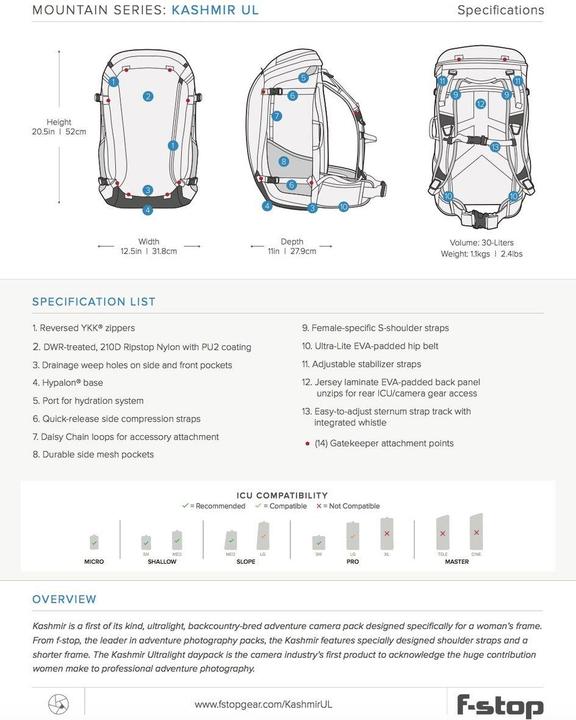 Actual product image F-Stop Kashmir UL (30 l)