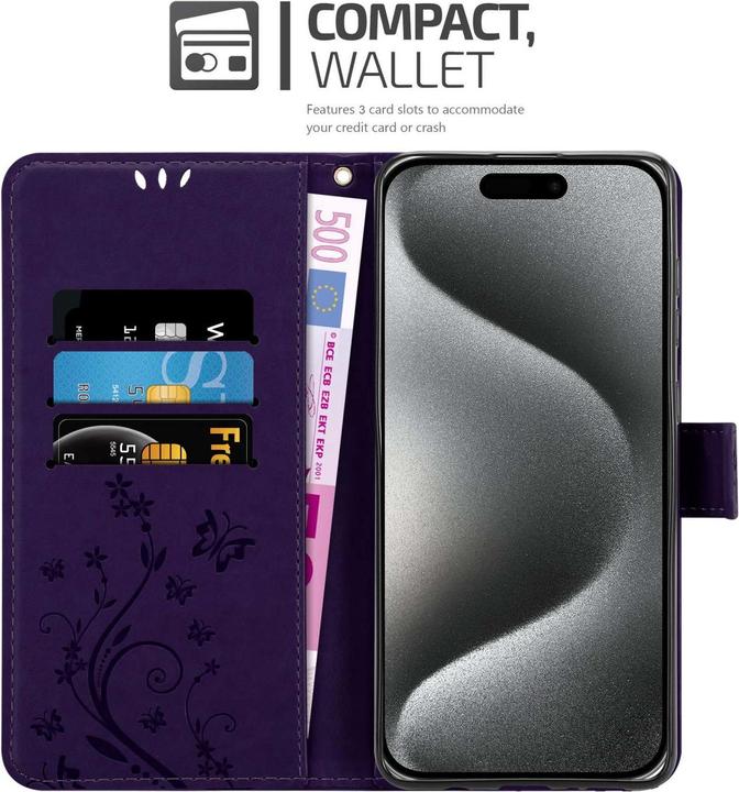 Produktbild Cadorabo Hülle für Apple iPhone 15 PRO MAX mit Blumen Muster (Apple iPhone 15 Pro Max)