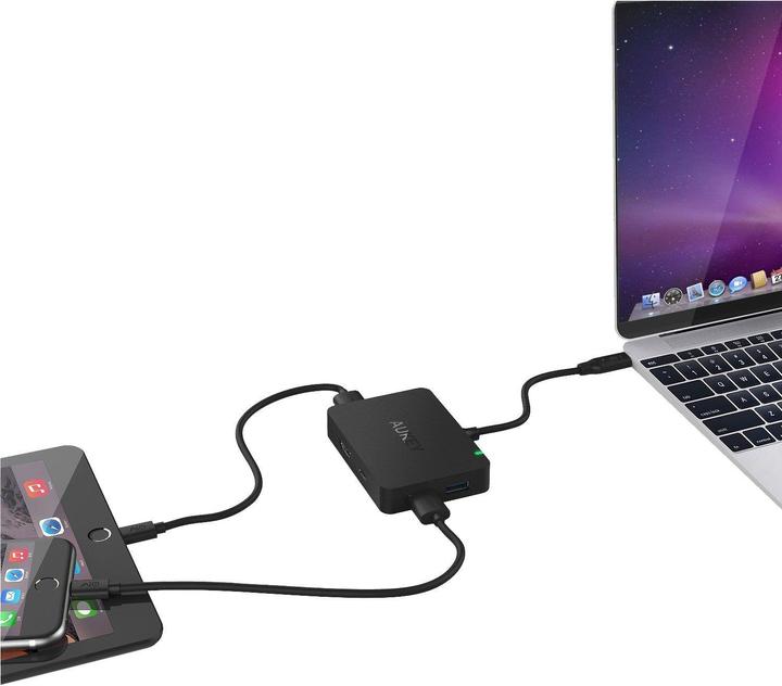 Image du produit Aukey 4 ports USB-C vers (HDMI, USB 3.0, 5.90 cm)