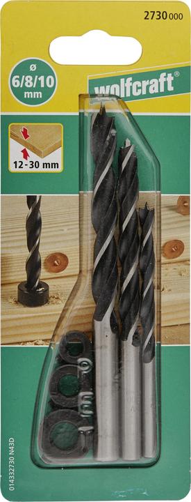 Actual product image wolfcraft wolfcraft 1 Holzspiralbohrer-Set 6-tlg. ø6,8,10mm (6 mm, 8 mm, 10 mm)