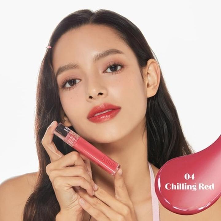Immagine prodotto Etude House ETUDE Glow Fixing Tint #4 Rosso da brivido Non appiccicoso Lucentezza Lucida Labbra (04 Rosso da brivido)