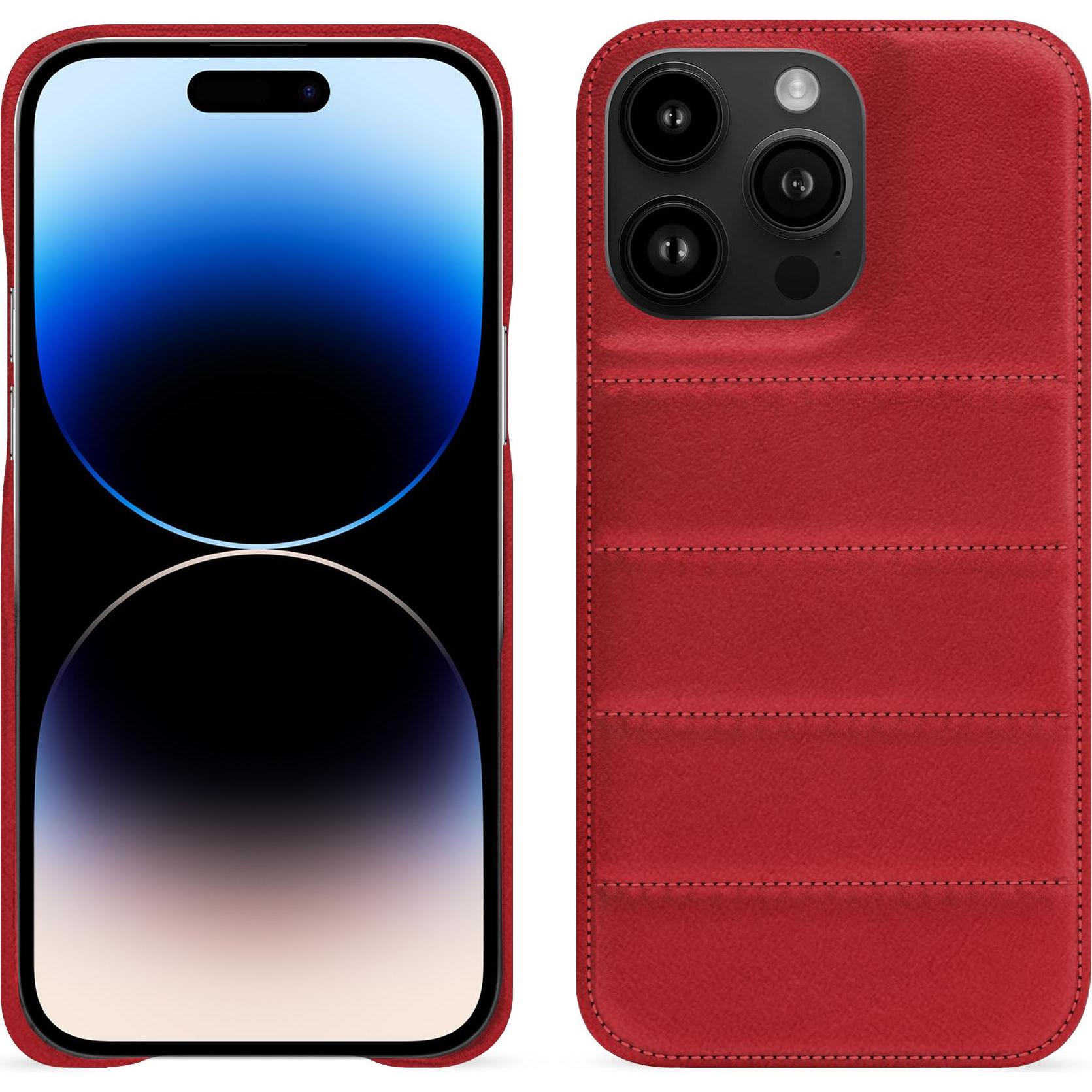 Noreve Lederschutzhülle (Apple iPhone 15 Pro Max), Smartphone Hülle, Rot