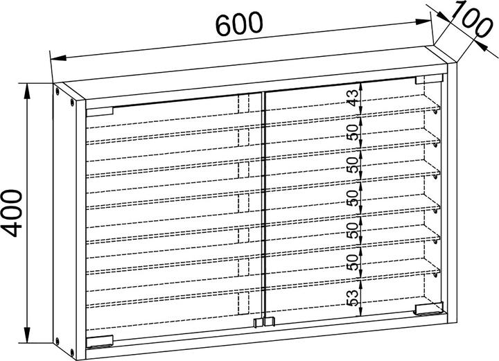 Actual product image VCM Wooden Glass Hanging Showcase Wall Display Case Collector's Deco Showcase Mandosa XL (60 x 10 x 40 cm)
