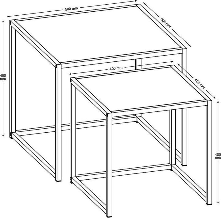 Actual product image AC Design Seaford (50 x 50 x 45 cm, 40 x 40 x 40 cm)