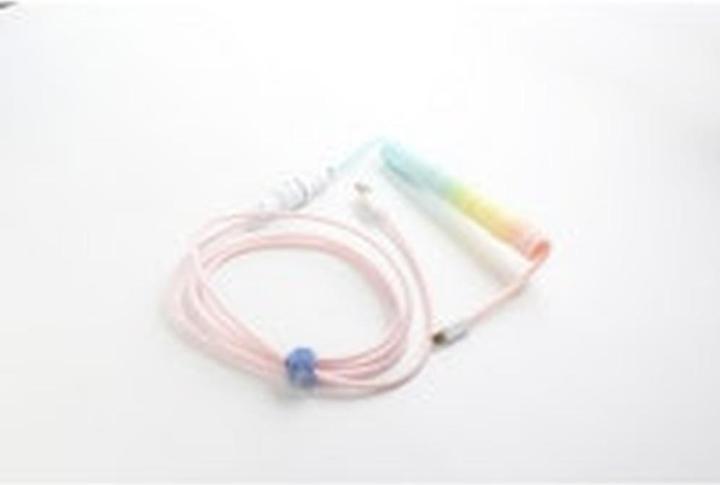 Produktbild Ducky Premicord Cotton Candy Coiled Cable, USB Typ C auf Typ A - 1,8m (1.80 m, USB 2.0)