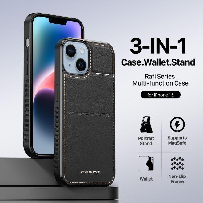 Immagine prodotto Dux Ducis Custodia a portafoglio 3in1 con supporto per iPhone 15 MagSafe RFID Blocking Rafi Mag - Ne (Apple iPhone 15)