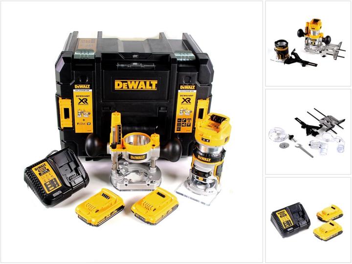 DeWalt DCW 604 D2 Battery combi-moulder 18V 55mm in + 2x rechargeable batteries 2.0 Ah + 1x quick charger