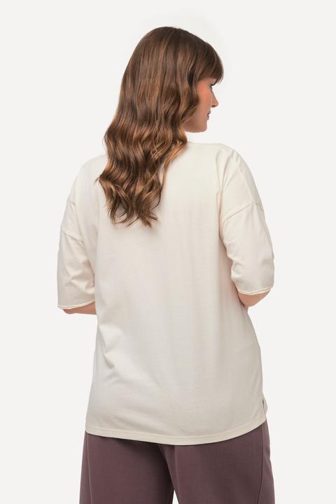 Image du produit Ulla Popken T-shirt d'intérieur oversize à col rond et manches courtes, bords roulottés (46, 48)