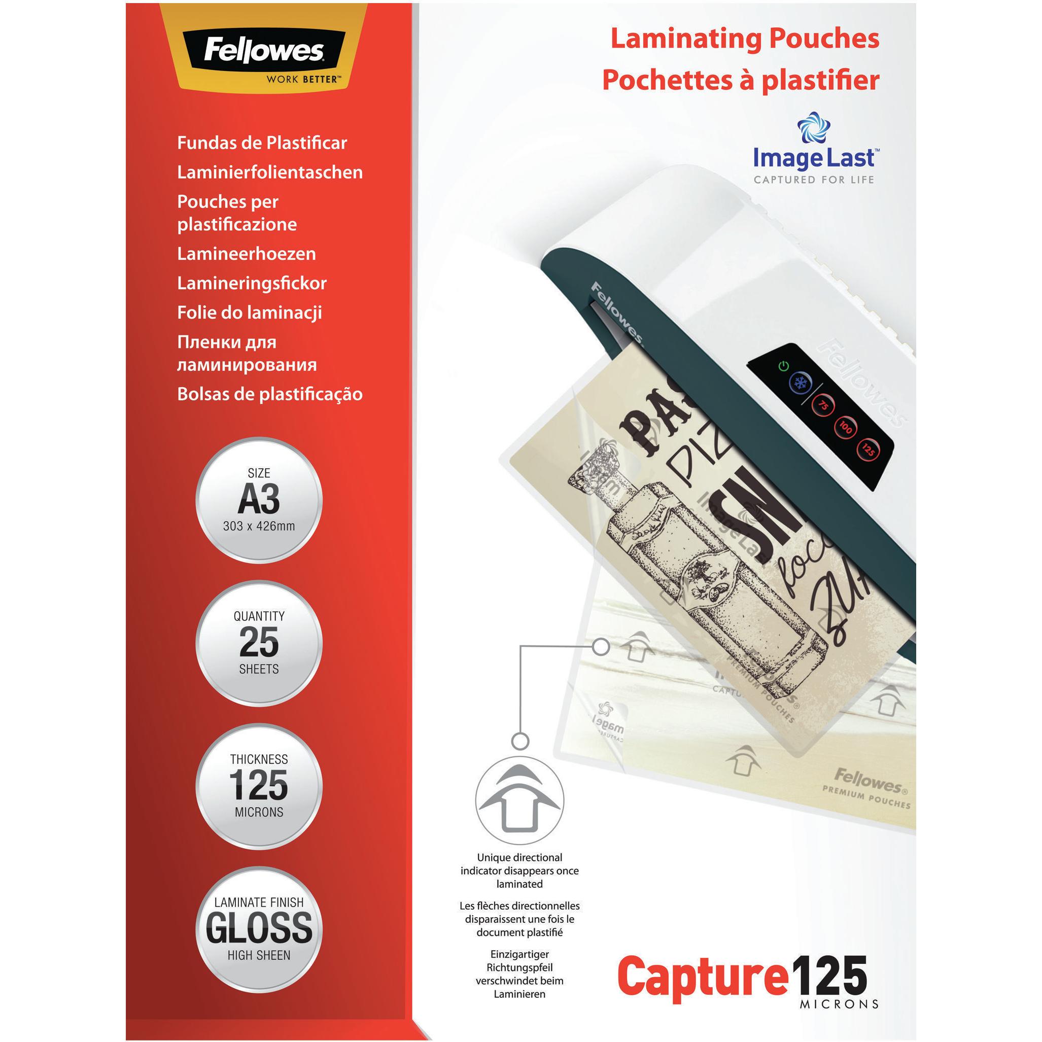 Fellowes, Laminierfolie, Capture 125 (A3, 25 Stück, 125 µm)