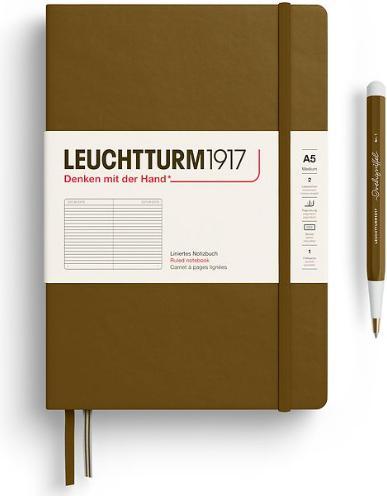 Image du produit Letts Carnet de notes moyen ligné spice brown (A5, À rayures, Couverture rigide)