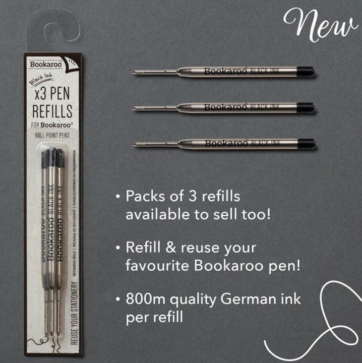 IF Bookaroo Kugelschreiber - schwarze Minen, 3 Stk (Noir, 3 x)