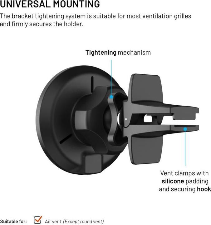 Actual product image Fixed MagRound 2, Qi2, black