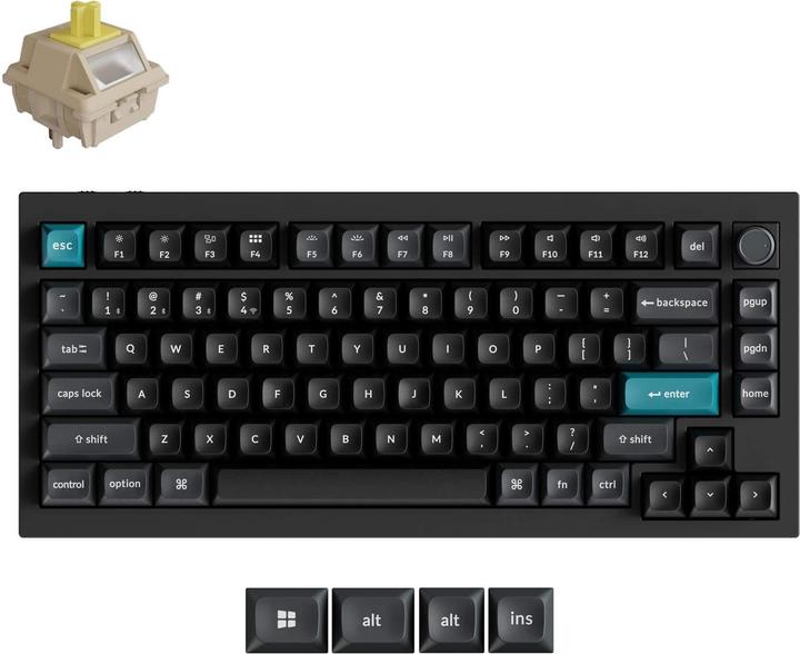 Actual product image Keychron KEYBOARD WRL Q1 ULTRA/BLACK Q1U-M4 (US, Cable, Wireless)