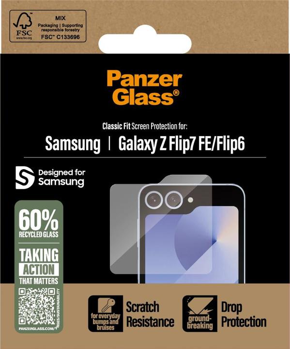 Produktbild PanzerGlass Classic Fit (1 Stück, Samsung Galaxy Z Flip7 FE, Samsung Galaxy Z Flip6)