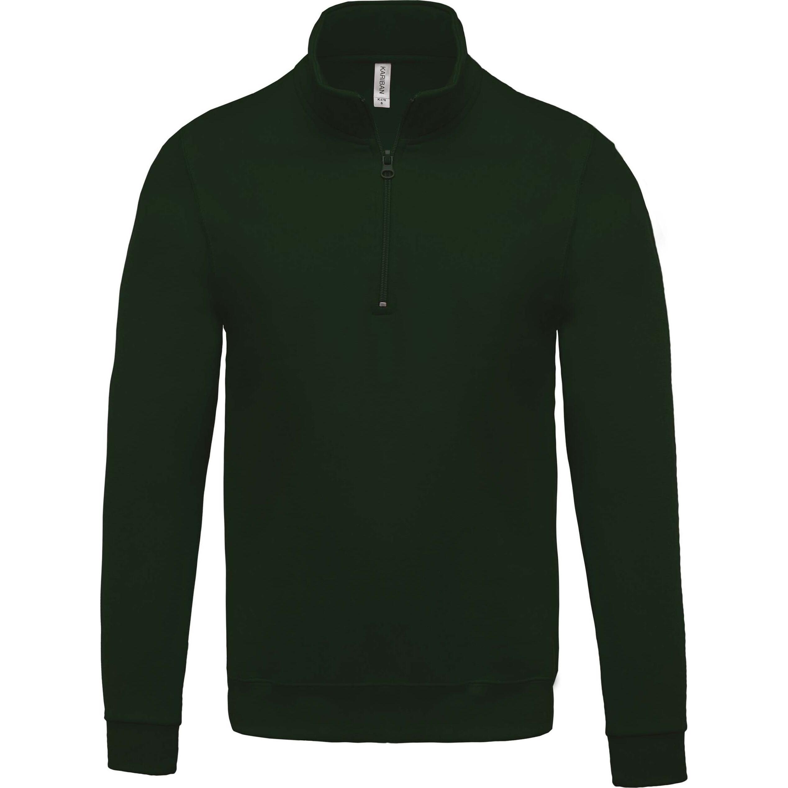 Kariban, Pullover, Col Zippé, Grün, (M)