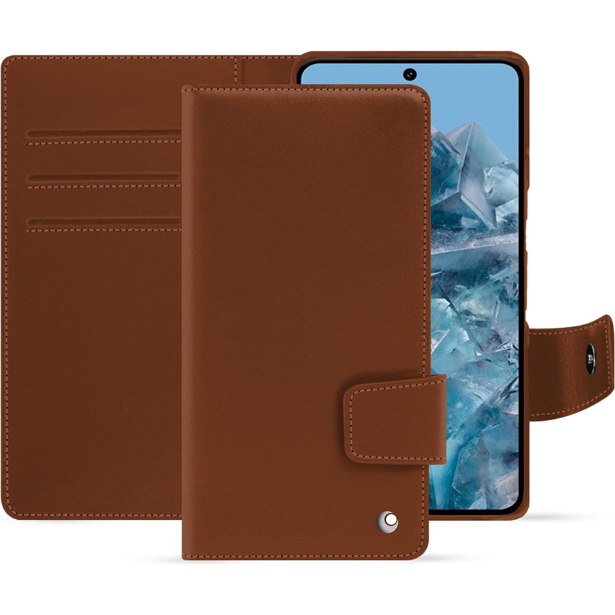 Noreve Lederschutzhülle (Google Pixel 8 Pro), Smartphone Hülle, Braun