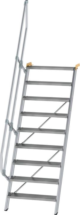 Productafbeelding Munk Trap 60ï¿½ tredebreedte 800 mm 9 treden aluminium geribbeld (Steigers, 80 cm)