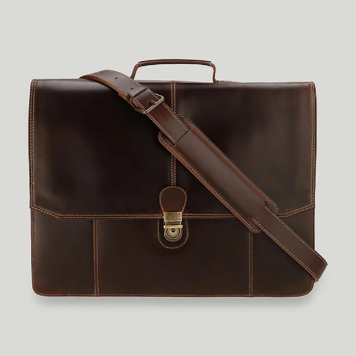 Actual product image Buckle & Seam Sierra briefcase brown/blue (16")
