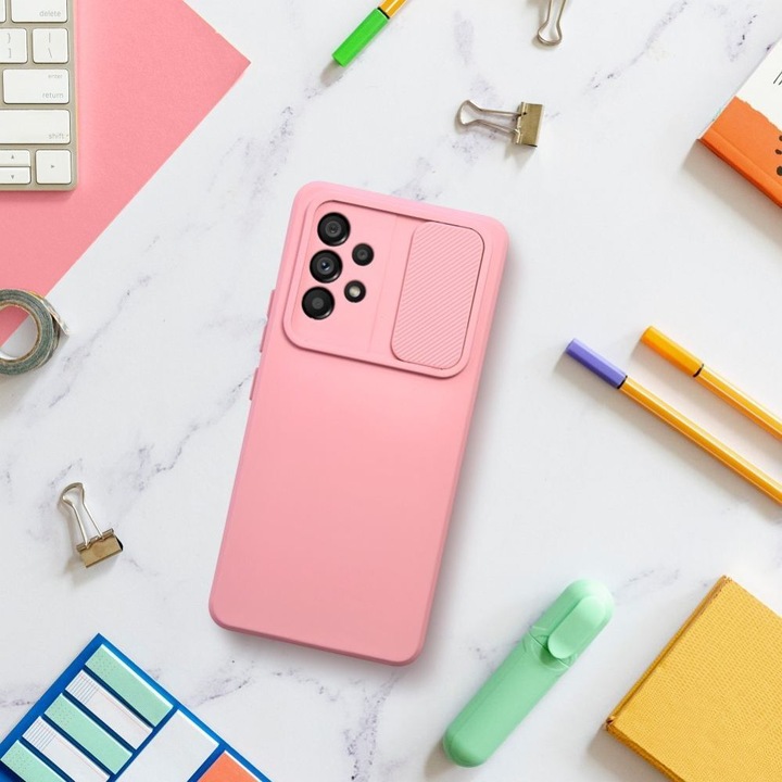 Produktbild 4Kom Back panel cover OEM SLIDE case for SAMSUNG A34 5G light pink (Samsung Galaxy A34 5G)