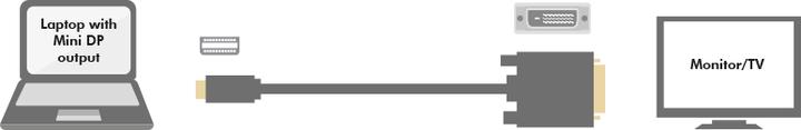 Actual product image LogiLink Mini DisplayPort — DVI (3 m, DisplayPort, 1.2)
