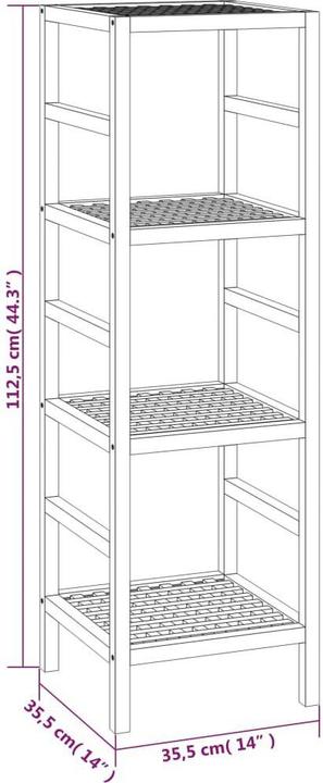 Produktbild vidaXL Badregal (35.50 x 35.50 x 112.50 cm)