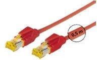 Actual product image Tecline Patch cable S/FTP, PiMF, Cat 6a, red, 20.0 m For 10 Gigabit/s, halogen-free, with Draka cable and (S/FTP, CAT6, 20 m)