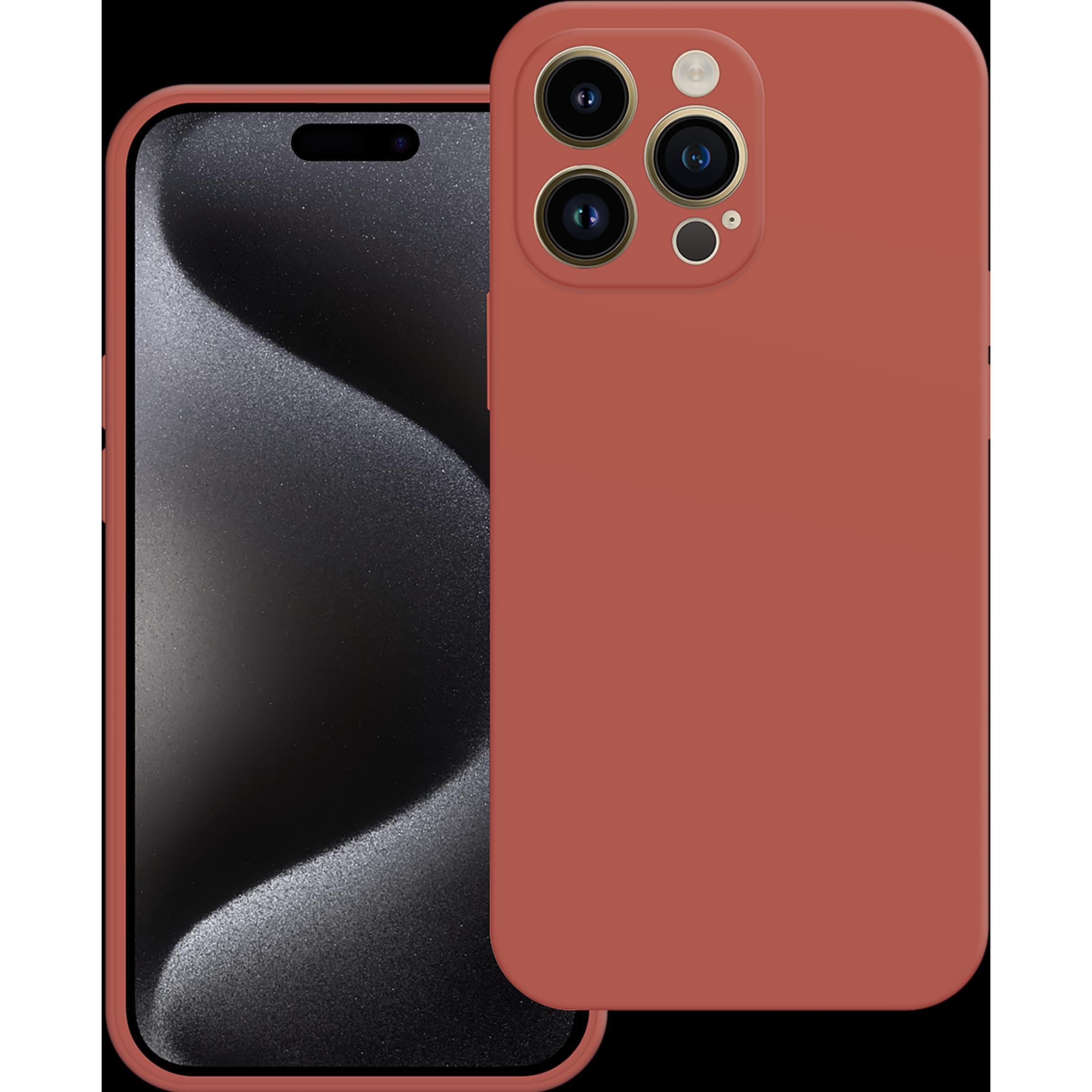 Cazy Silikon Hülle Kompatibel mit iPhone 15 Pro Max - Soft TPU Schutz - (Apple iPhone 15 Pro Max), Smartphone Hülle, Rot